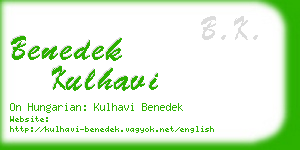benedek kulhavi business card